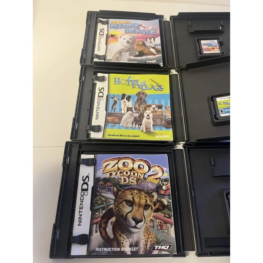 Nintendo DS Game Lot 3 Games Complete CIB Hotel For Dog Zoo Tycoon Marine Rescue